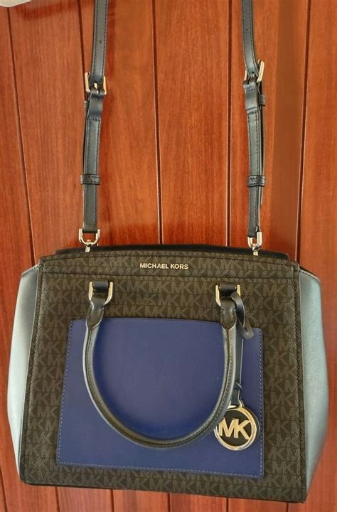 michael kors park large logo and leather satchel|Michael Kors satchels.